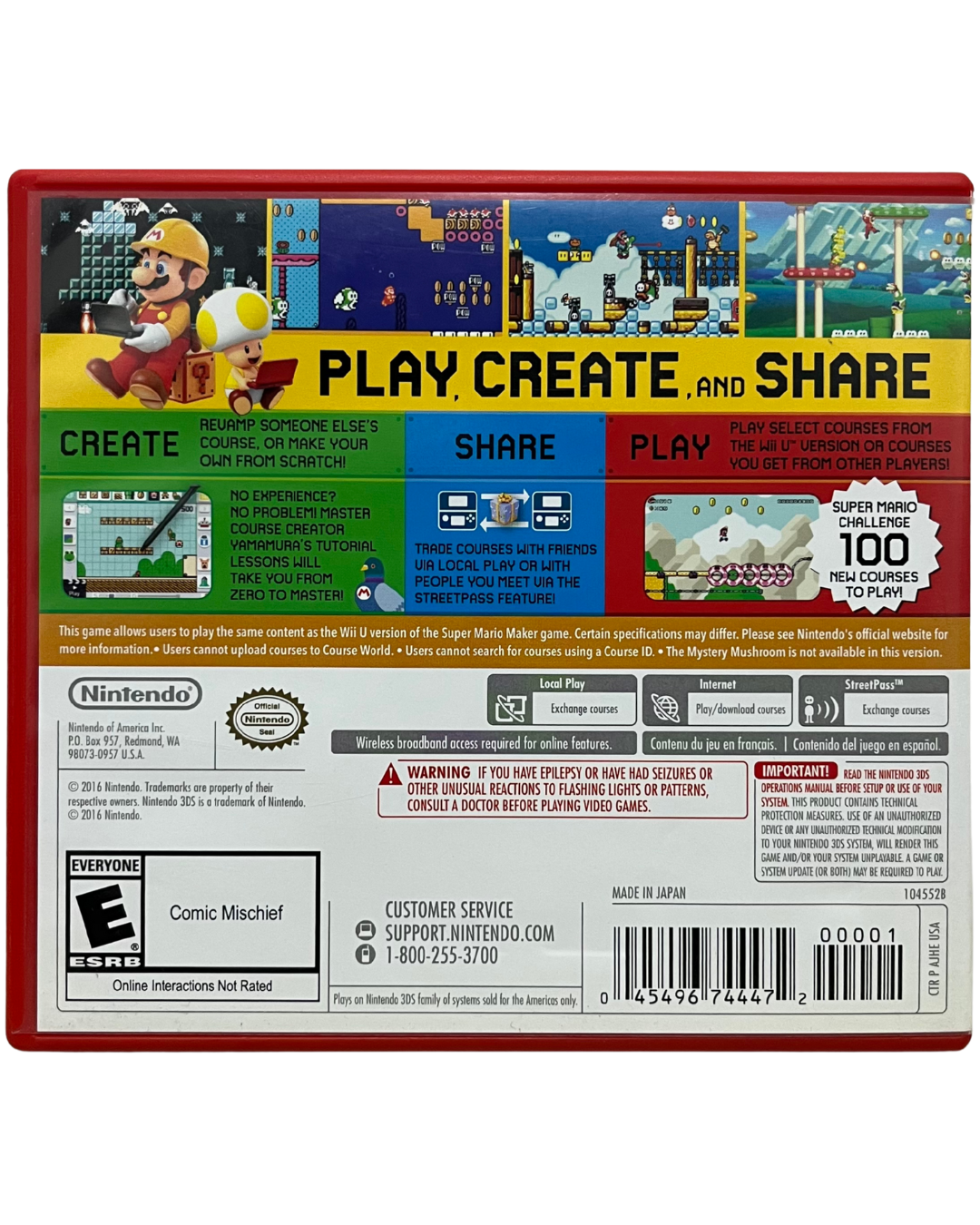 Super Mario Maker Nintendo 3DS, 2016, CIB