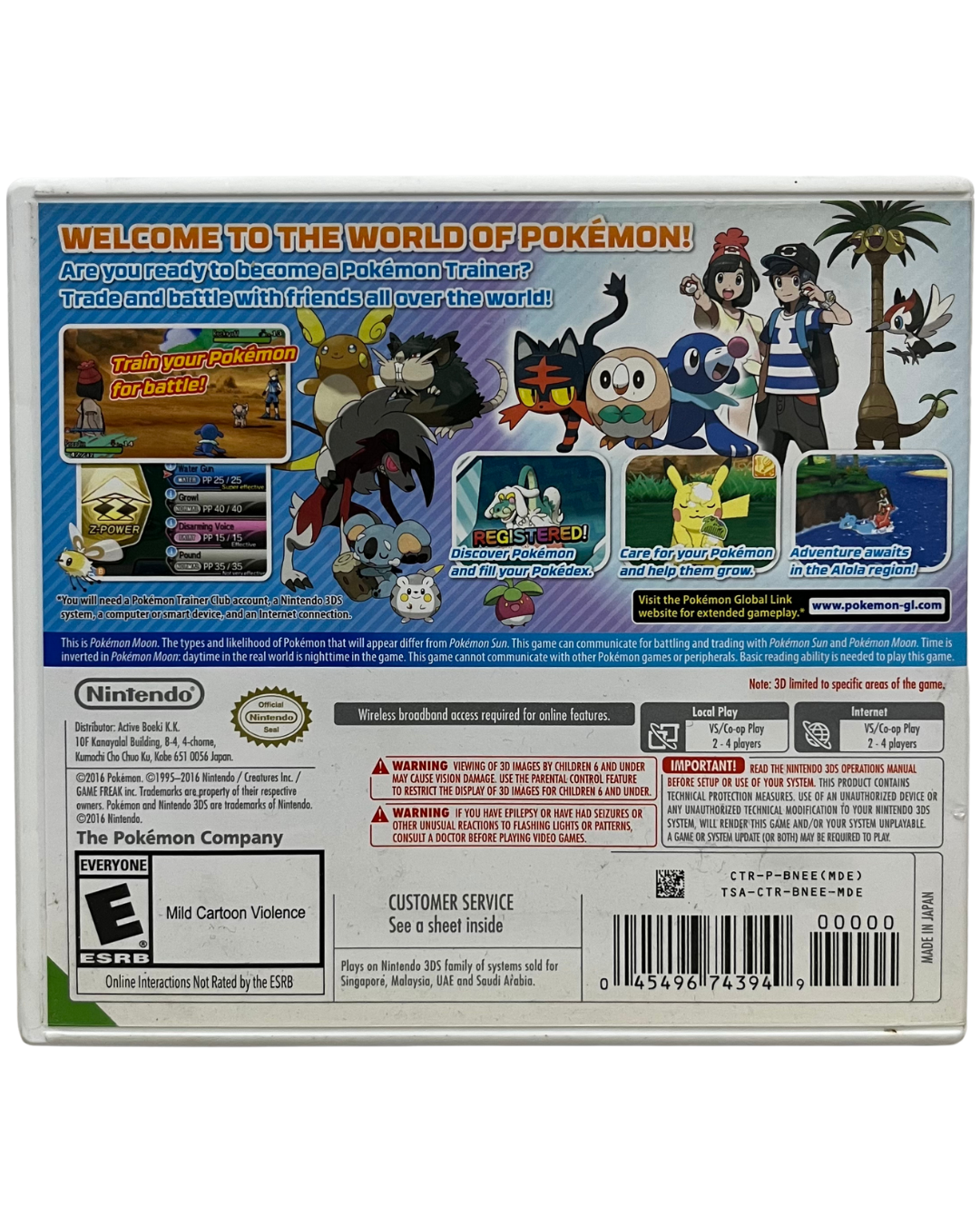 Pokémon Moon (Nintendo 3DS, 2016) CIB