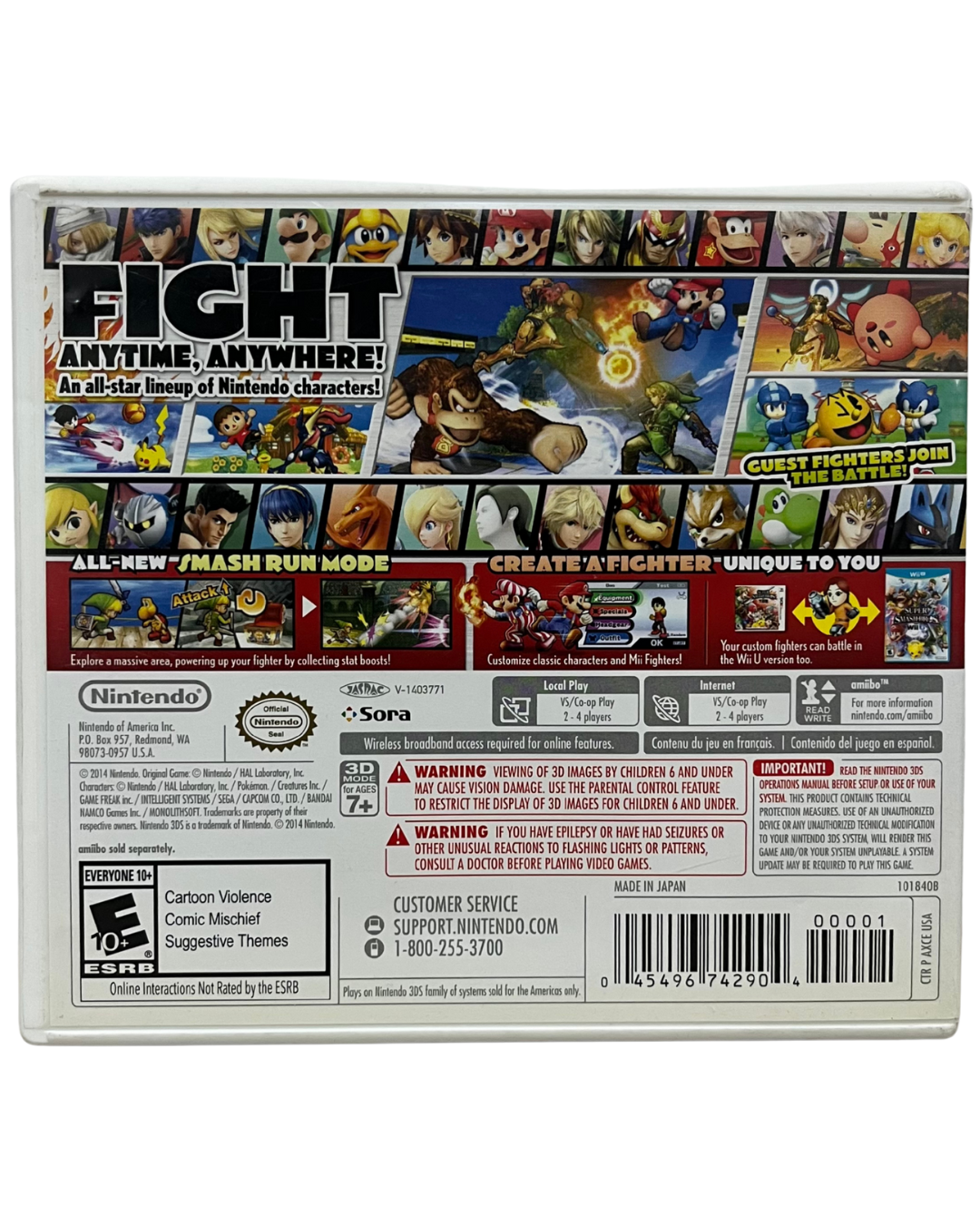 Super Smash Bros for Nintendo 3DS (Nintendo 3DS,2014) - CIB