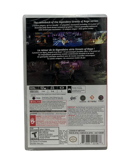 Streets of Rage 4 - Anniversary Edition - Nintendo Switch