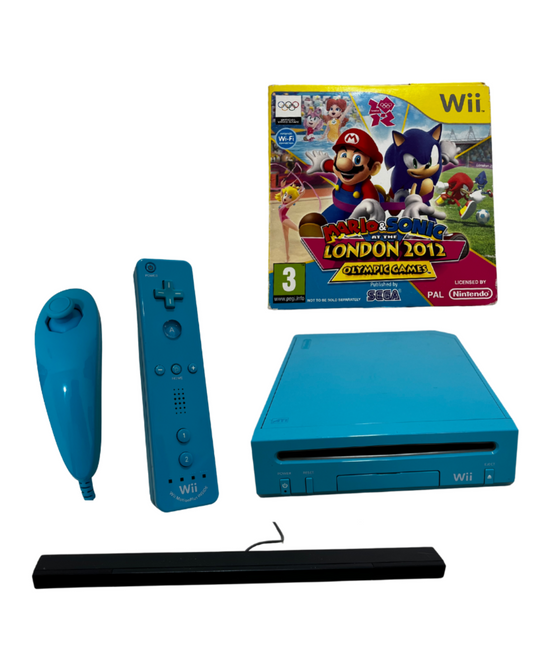 Nintendo Wii Console With Mario And Sonic Olympics 2012 Blue